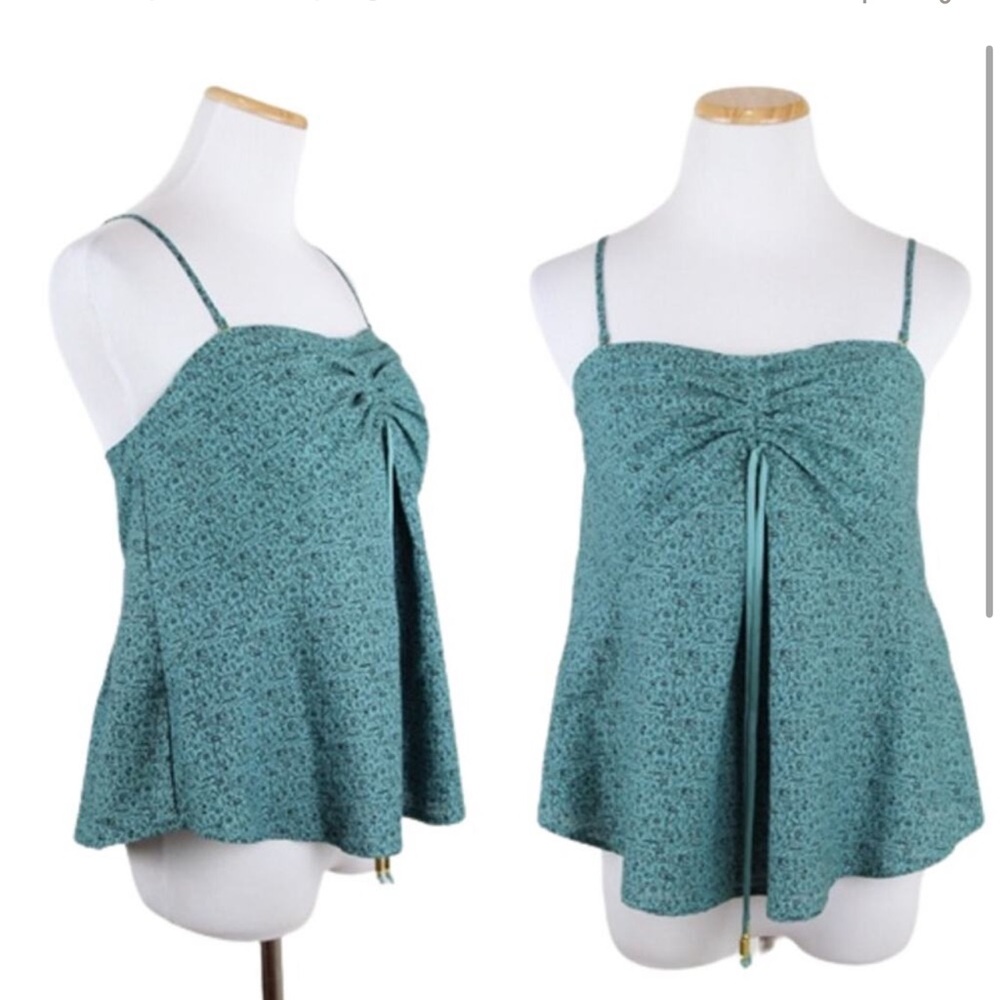 NWT Maeve by Anthropologie Greenl Removable Straps Top Smocked Back  Size 14